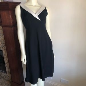 Ann Taylor black and white midi cocktail dress